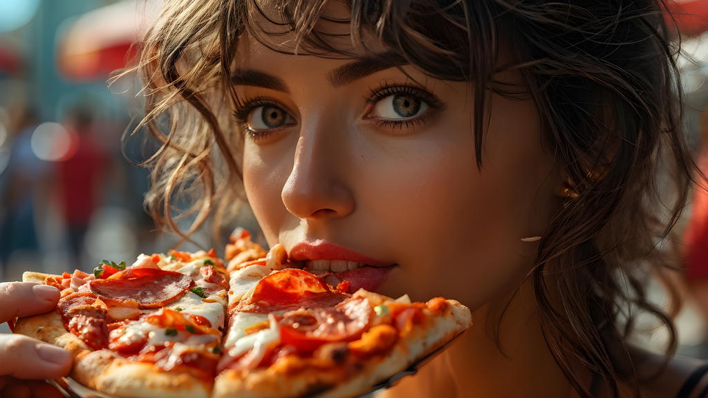 ai generated, woman, pizza, stunning, delicious, cuisine, dining, food, casual dining, tasty, food lover, portrait-9019219.jpg